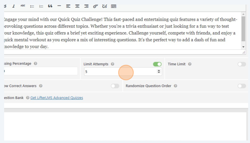 Add a Quiz into your lesson – Learning Portal