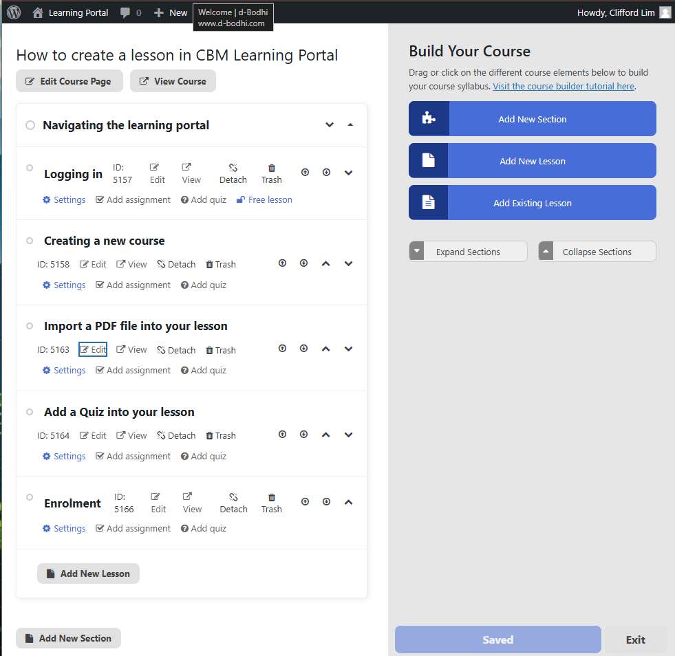 Import a PDF file into your lesson – Learning Portal